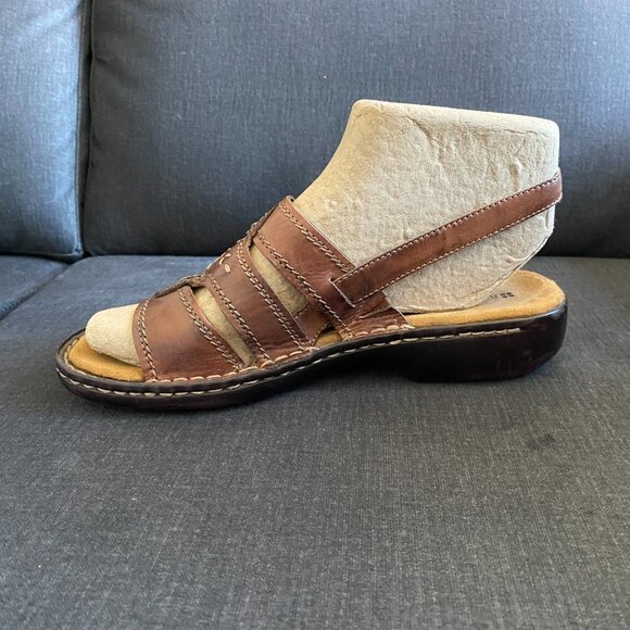 NATURALIZER WOMEN'S SUMMER COMFORTABLE LEATHER SANDALS BROWN SIZE 9-9.5 - Picture 4 of 8